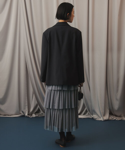 IENA BLACK チュールフリルスウェット IENA｜BLACK チュールフリル