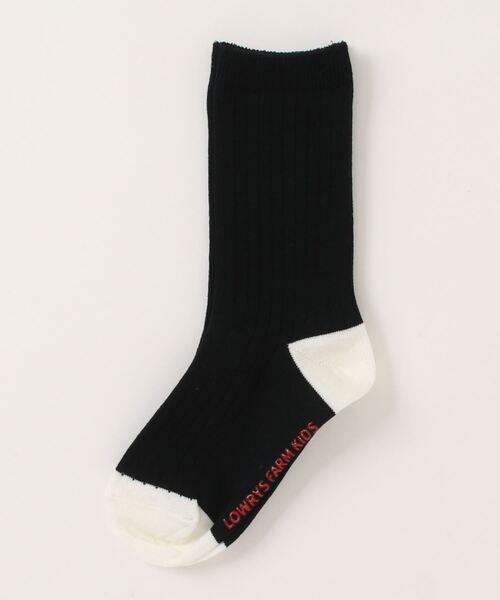 LOWRYS FARM（ローリーズファーム）の「ハイショクリブショートソックス　991393（ソックス/靴下・レディース・ネイビー/オフホワイト・LARGE/MEDIUM）」の2枚目の写真