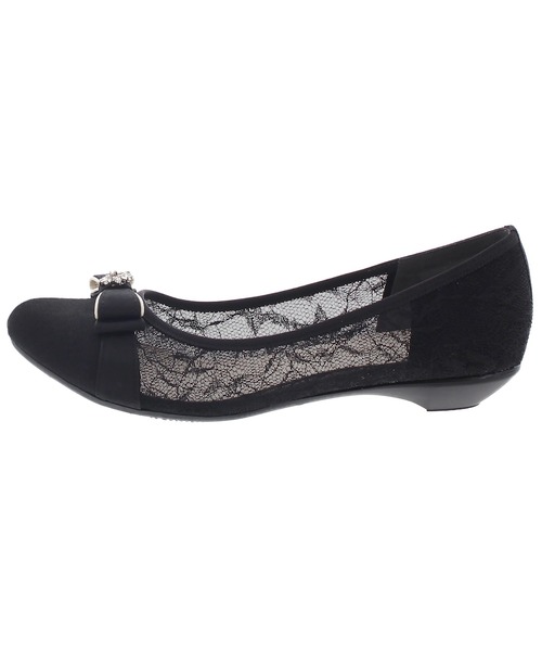 JELLY BEANS（ジェリービーンズ）の「シアーレースリボンモールドソールパンプス【Made in Japan】<ふわさら>(125-30328)JELLY BEANS(ジェリービーンズ)（パンプス・レディース・ラベンダー/アイボリー/ブラック・21.5/25.5/25/24.5/24/23.5/23/22.5/22）」の6枚目の写真