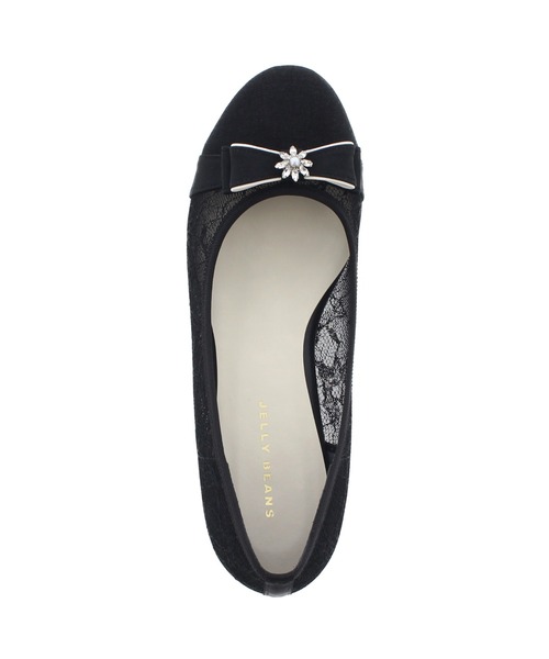 JELLY BEANS（ジェリービーンズ）の「シアーレースリボンモールドソールパンプス【Made in Japan】<ふわさら>(125-30328)JELLY BEANS(ジェリービーンズ)（パンプス・レディース・ラベンダー/アイボリー/ブラック・21.5/25.5/25/24.5/24/23.5/23/22.5/22）」の8枚目の写真