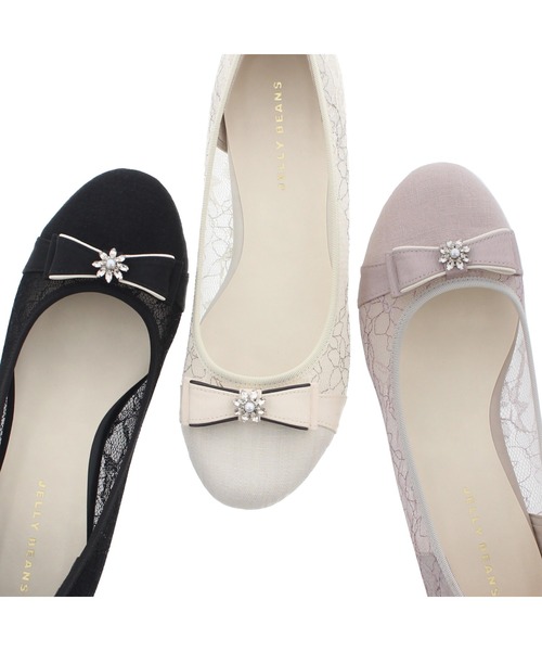 JELLY BEANS（ジェリービーンズ）の「シアーレースリボンモールドソールパンプス【Made in Japan】<ふわさら>(125-30328)JELLY BEANS(ジェリービーンズ)（パンプス・レディース・ラベンダー/アイボリー/ブラック・21.5/25.5/25/24.5/24/23.5/23/22.5/22）」の10枚目の写真
