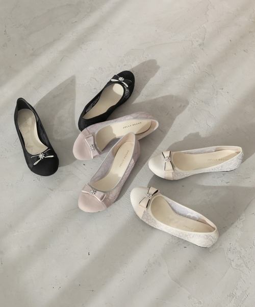 JELLY BEANS（ジェリービーンズ）の「シアーレースリボンモールドソールパンプス【Made in Japan】<ふわさら>(125-30328)JELLY BEANS(ジェリービーンズ)（パンプス・レディース・ラベンダー/アイボリー/ブラック・21.5/25.5/25/24.5/24/23.5/23/22.5/22）」の17枚目の写真