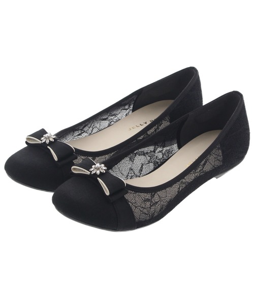 JELLY BEANS（ジェリービーンズ）の「シアーレースリボンモールドソールパンプス【Made in Japan】<ふわさら>(125-30328)JELLY BEANS(ジェリービーンズ)（パンプス・レディース・ラベンダー/アイボリー/ブラック・21.5/25.5/25/24.5/24/23.5/23/22.5/22）」の15枚目の写真