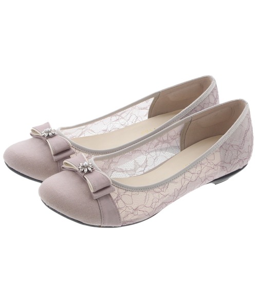 JELLY BEANS（ジェリービーンズ）の「シアーレースリボンモールドソールパンプス【Made in Japan】<ふわさら>(125-30328)JELLY BEANS(ジェリービーンズ)（パンプス・レディース・ラベンダー/アイボリー/ブラック・21.5/25.5/25/24.5/24/23.5/23/22.5/22）」の16枚目の写真