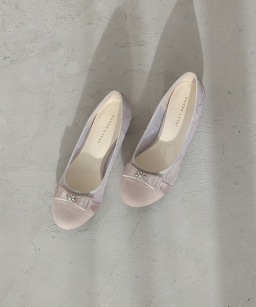 JELLY BEANS（ジェリービーンズ）の「シアーレースリボンモールドソールパンプス【Made in Japan】<ふわさら>(125-30328)JELLY BEANS(ジェリービーンズ)（パンプス・レディース・ラベンダー/アイボリー/ブラック・21.5/25.5/25/24.5/24/23.5/23/22.5/22）」の19枚目の写真