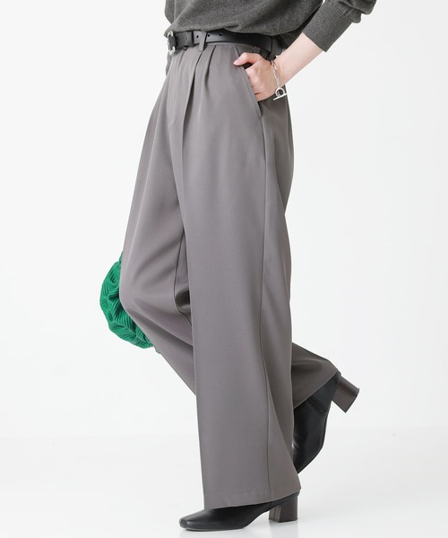 n'OrLABEL（ノアールレーベル）の「『ストレートワイドツイルパンツ』（スラックス・レディース・ブラック/グレー・1/2）」の15枚目の写真