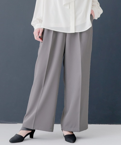 n'OrLABEL（ノアールレーベル）の「『ストレートワイドツイルパンツ』（スラックス・レディース・ブラック/グレー・1/2）」の21枚目の写真