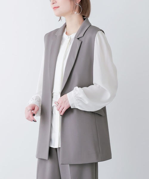 n'OrLABEL（ノアールレーベル）の「『ストレートワイドツイルパンツ』（スラックス・レディース・ブラック/グレー・1/2）」の18枚目の写真