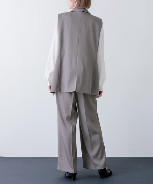 n'OrLABEL（ノアールレーベル）の「『ストレートワイドツイルパンツ』（スラックス・レディース・ブラック/グレー・1/2）」の10枚目の写真