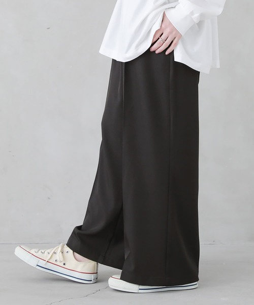 n'OrLABEL（ノアールレーベル）の「『ストレートワイドツイルパンツ』（スラックス・レディース・ブラック/グレー・1/2）」の7枚目の写真