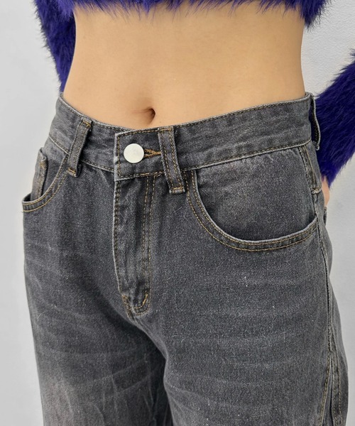 LVEU.（ラブユ.）の「【LVEU.】ヴィンテージデザインデニム / ボトムス デニム パンツ ヴィンテージ 色落ち ウォッシュ ブラック カジュアル ワイド ルーズ ZOZOTOWN限定（デニムパンツ・レディース・ブラック・FREE）」の14枚目の写真