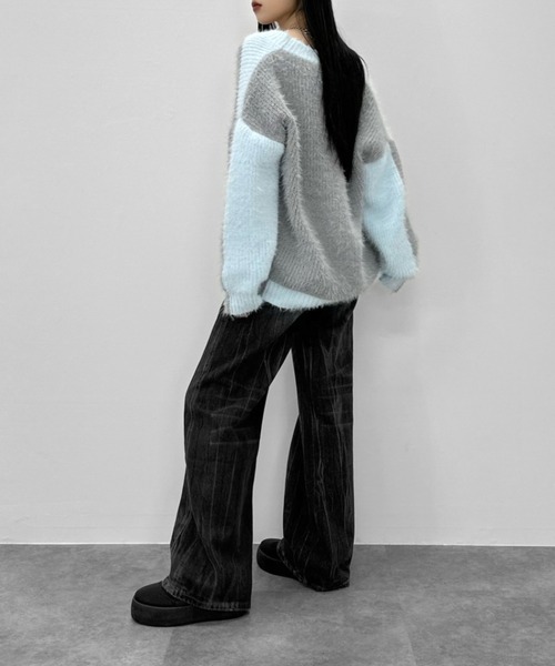 LVEU.（ラブユ.）の「【LVEU.】ヴィンテージデザインデニム / ボトムス デニム パンツ ヴィンテージ 色落ち ウォッシュ ブラック カジュアル ワイド ルーズ ZOZOTOWN限定（デニムパンツ・レディース・ブラック・FREE）」の18枚目の写真