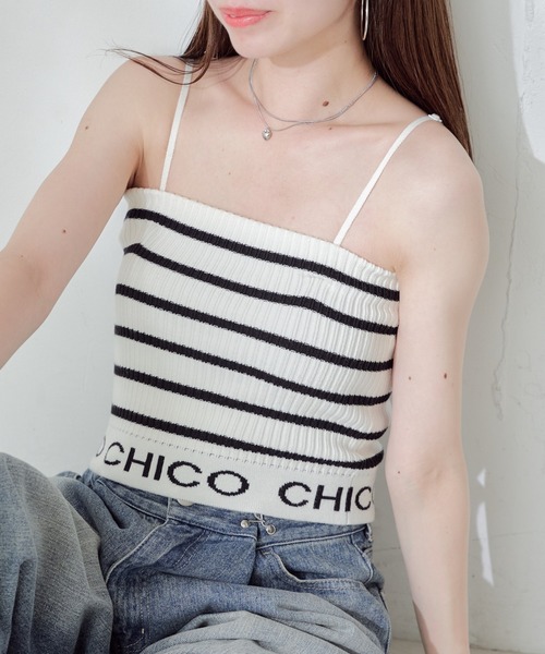 Chico（チコ）の「【4色展開/WEB限定】裾ロゴベアキャミ（キャミソール・レディース・ホワイト/ライトグレー/ホワイト系その他2/ピンク/ブルー・FREE）」の3枚目の写真