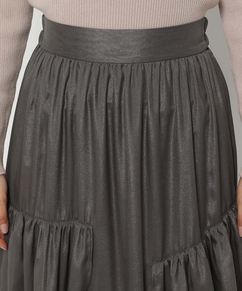 mysty woman（ミスティウーマン）の「ランダムティアードスカート 106952（スカート・レディース・チャコールグレー/ライトグリーン/ホワイト系その他・FREE）」の10枚目の写真