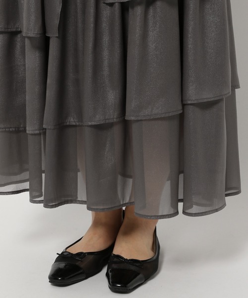 mysty woman（ミスティウーマン）の「ランダムティアードスカート 106952（スカート・レディース・チャコールグレー/ライトグリーン/ホワイト系その他・FREE）」の12枚目の写真