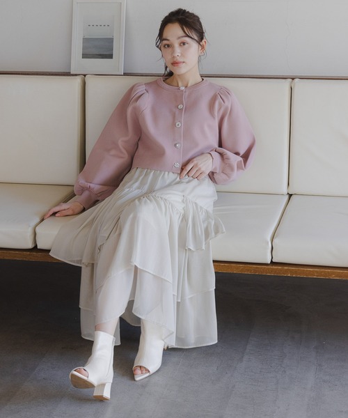 mysty woman（ミスティウーマン）の「ランダムティアードスカート 106952（スカート・レディース・チャコールグレー/ライトグリーン/ホワイト系その他・FREE）」の19枚目の写真