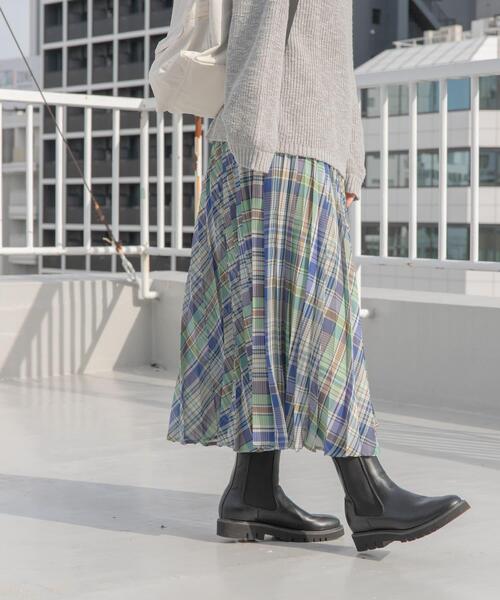 URBAN RESEARCH DOORS（アーバンリサーチドアーズ）の「アコーディオンプリーツチェックスカート（スカート・レディース・オレンジ系その他/グリーン系その他・MEDIUM）」の15枚目の写真