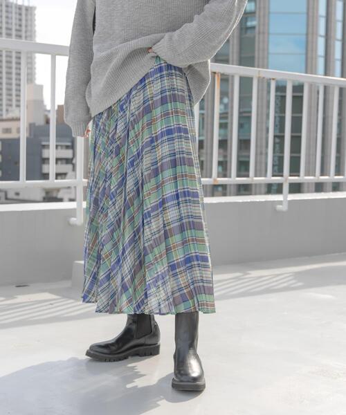 美品 Theory アコーディオン プリーツ シアーチェック スカート セオリー 3004009121480040_01_2792.jpeg