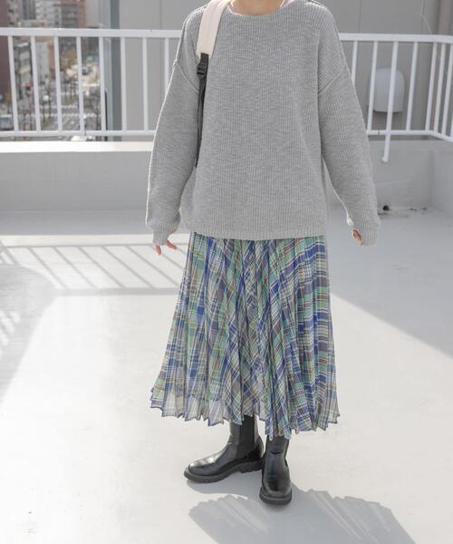 URBAN RESEARCH DOORS（アーバンリサーチドアーズ）の「アコーディオンプリーツチェックスカート（スカート・レディース・オレンジ系その他/グリーン系その他・MEDIUM）」の16枚目の写真