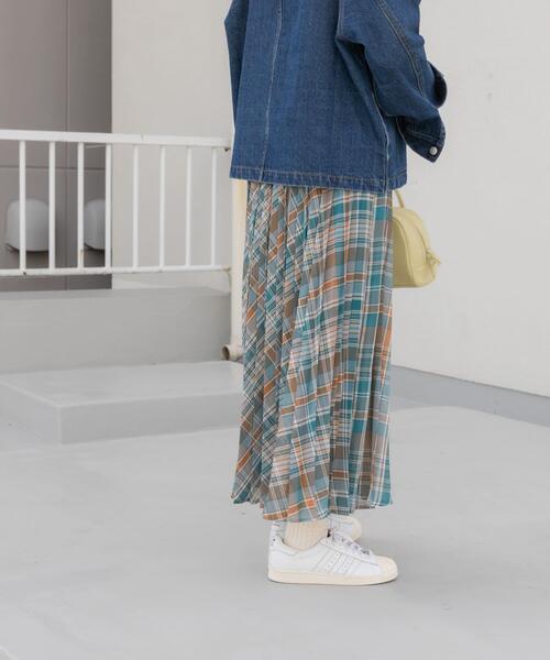 URBAN RESEARCH DOORS（アーバンリサーチドアーズ）の「アコーディオンプリーツチェックスカート（スカート・レディース・オレンジ系その他/グリーン系その他・MEDIUM）」の12枚目の写真