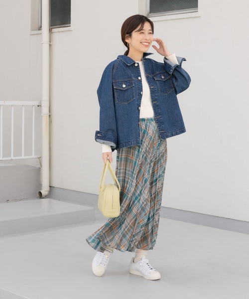 URBAN RESEARCH DOORS（アーバンリサーチドアーズ）の「アコーディオンプリーツチェックスカート（スカート・レディース・オレンジ系その他/グリーン系その他・MEDIUM）」の13枚目の写真