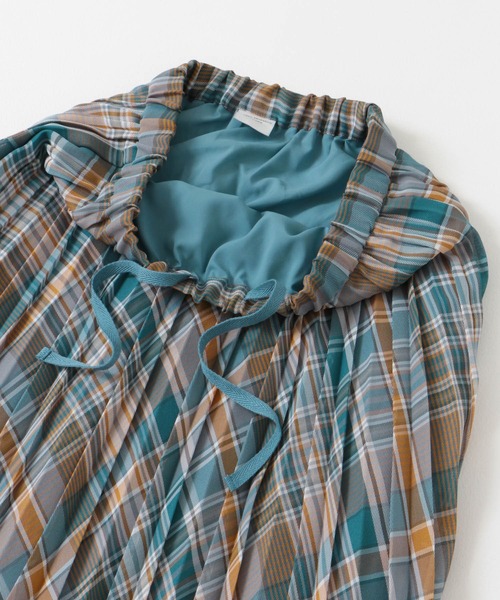 URBAN RESEARCH DOORS（アーバンリサーチドアーズ）の「アコーディオンプリーツチェックスカート（スカート・レディース・オレンジ系その他/グリーン系その他・MEDIUM）」の8枚目の写真