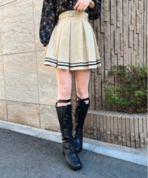 axes femme POETIQUE | ボックスプリーツミニスカート(スカート)
