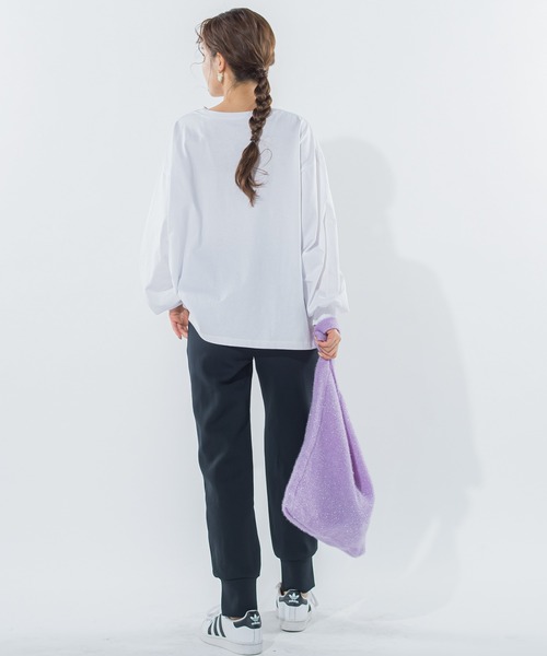 VICKY（ビッキー）の「【ビッキー定番/ロングシーズン大活躍/L号サイズ/新色登場！】裾スリットジョガーパンツ《手洗い可能》（スウェットパンツ・レディース・オフホワイト/ブラック/ベージュ/グレー・S/M/L）」の11枚目の写真