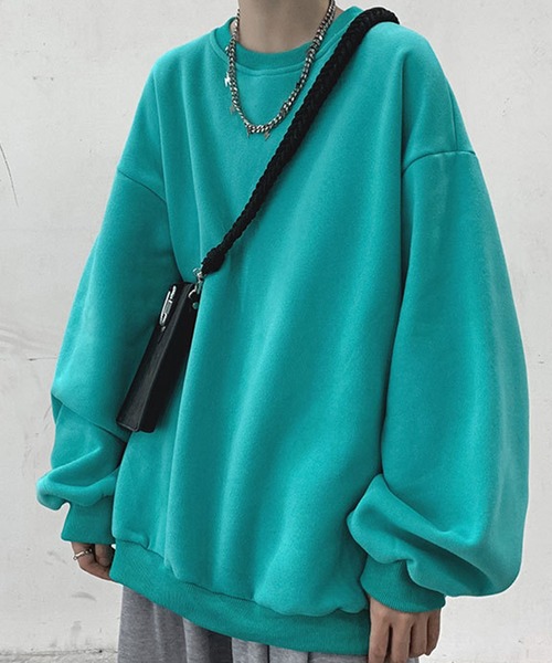 SHEPP(シープ)の「【7色展開】オーバーサイズルーズシルエット カラースウェット ユニセックスプルオーバー裏起毛(スウェット・レディース・パープル/オレンジ/ブラック/ピンク/ダークグレー/ターコイズブルー/アイボリー/ブルー/グレー・L/XL/XXL)」の6枚目の写真