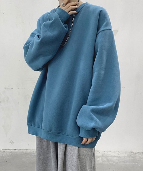 SHEPP(シープ)の「【7色展開】オーバーサイズルーズシルエット カラースウェット ユニセックスプルオーバー裏起毛(スウェット・レディース・パープル/オレンジ/ブラック/ピンク/ダークグレー/ターコイズブルー/アイボリー/ブルー/グレー・L/XL/XXL)」の1枚目の写真