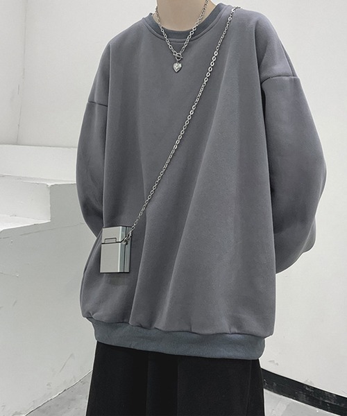 SHEPP(シープ)の「【7色展開】オーバーサイズルーズシルエット カラースウェット ユニセックスプルオーバー裏起毛(スウェット・レディース・パープル/オレンジ/ブラック/ピンク/ダークグレー/ターコイズブルー/アイボリー/ブルー/グレー・L/XL/XXL)」の5枚目の写真