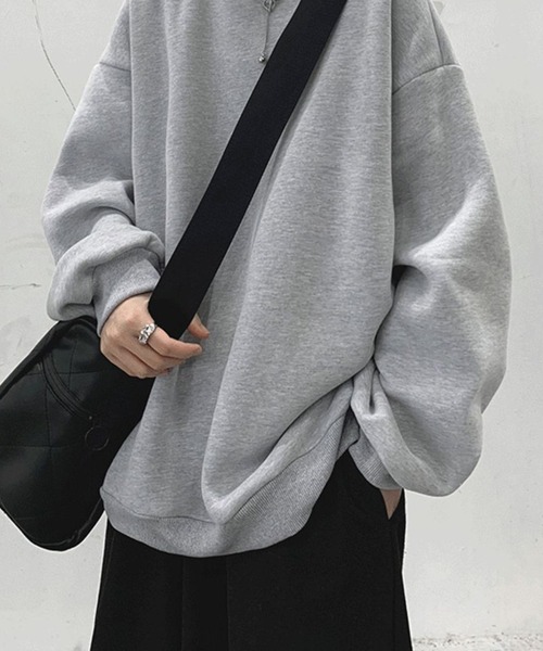 SHEPP(シープ)の「【7色展開】オーバーサイズルーズシルエット カラースウェット ユニセックスプルオーバー裏起毛(スウェット・レディース・パープル/オレンジ/ブラック/ピンク/ダークグレー/ターコイズブルー/アイボリー/ブルー/グレー・L/XL/XXL)」の12枚目の写真