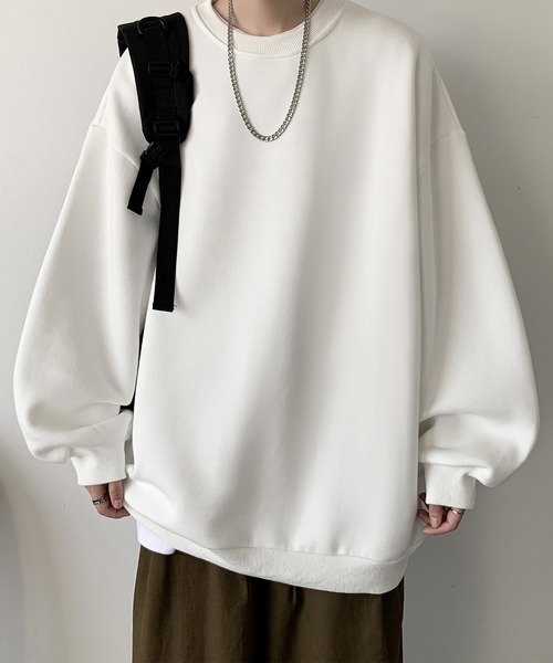 SHEPP(シープ)の「【7色展開】オーバーサイズルーズシルエット カラースウェット ユニセックスプルオーバー裏起毛(スウェット・レディース・パープル/オレンジ/ブラック/ピンク/ダークグレー/ターコイズブルー/アイボリー/ブルー/グレー・L/XL/XXL)」の13枚目の写真