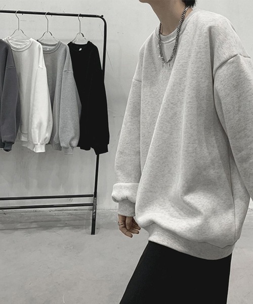 SHEPP(シープ)の「【7色展開】オーバーサイズルーズシルエット カラースウェット ユニセックスプルオーバー裏起毛(スウェット・レディース・パープル/オレンジ/ブラック/ピンク/ダークグレー/ターコイズブルー/アイボリー/ブルー/グレー・L/XL/XXL)」の14枚目の写真