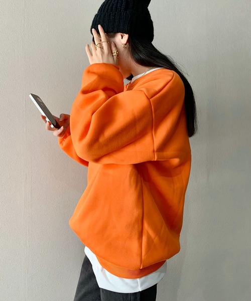 SHEPP(シープ)の「【7色展開】オーバーサイズルーズシルエット カラースウェット ユニセックスプルオーバー裏起毛(スウェット・レディース・パープル/オレンジ/ブラック/ピンク/ダークグレー/ターコイズブルー/アイボリー/ブルー/グレー・L/XL/XXL)」の20枚目の写真