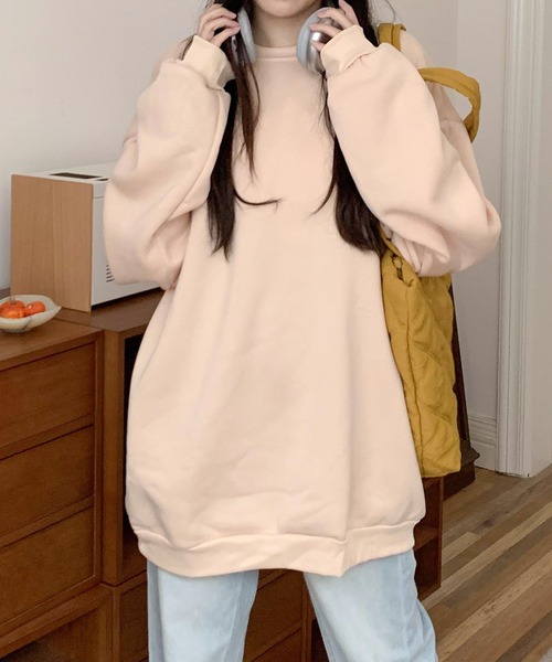 SHEPP(シープ)の「【7色展開】オーバーサイズルーズシルエット カラースウェット ユニセックスプルオーバー裏起毛(スウェット・レディース・パープル/オレンジ/ブラック/ピンク/ダークグレー/ターコイズブルー/アイボリー/ブルー/グレー・L/XL/XXL)」の22枚目の写真