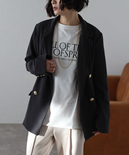 ツイルテーラードダブルジャケット