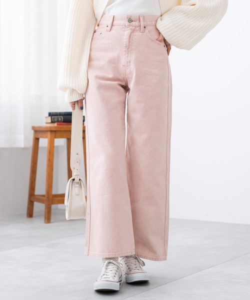 ウォッシュド ストレートデニムパンツ S〜XL セール】WEGO/ウォッシュドカラーストレートパンツ（デニム