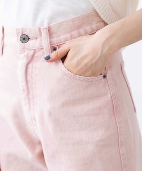 WEGO（ウィゴー）の「WEGO/ウォッシュドカラーストレートパンツ（デニムパンツ・レディース・ライトグレー/ライトピンク・SMALL/MEDIUM）」の6枚目の写真