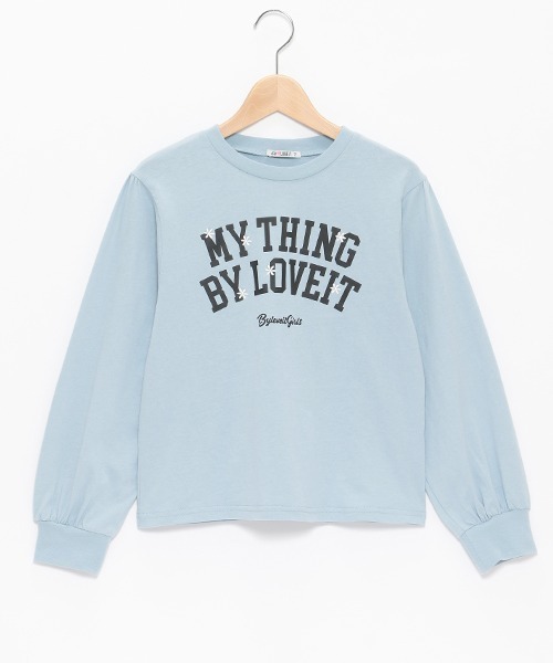 by LOVEiT（バイラビット）の「【WEB限定】ロゴ長袖Tシャツ（Tシャツ/カットソー・キッズ・ブルー/ピンク/オフホワイト/ブラック・130cm/160cm/140cm/150cm/120cm）」の3枚目の写真