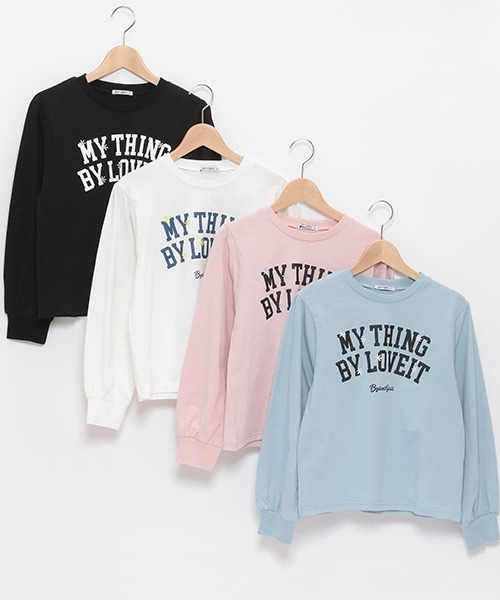 by LOVEiT（バイラビット）の「【WEB限定】ロゴ長袖Tシャツ（Tシャツ/カットソー・キッズ・ブルー/ピンク/オフホワイト/ブラック・130cm/160cm/140cm/150cm/120cm）」の5枚目の写真