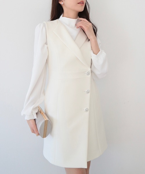 ノーカラービジューボタンドレス（ドレス）｜AMBIENT（アンビエント）