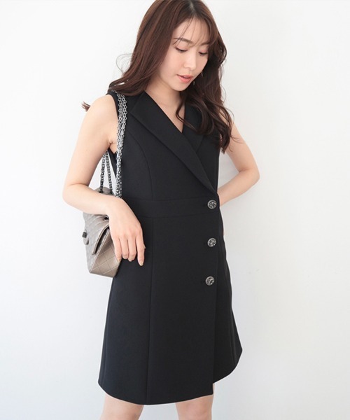 ノーカラービジューボタンドレス（ドレス）｜AMBIENT（アンビエント）