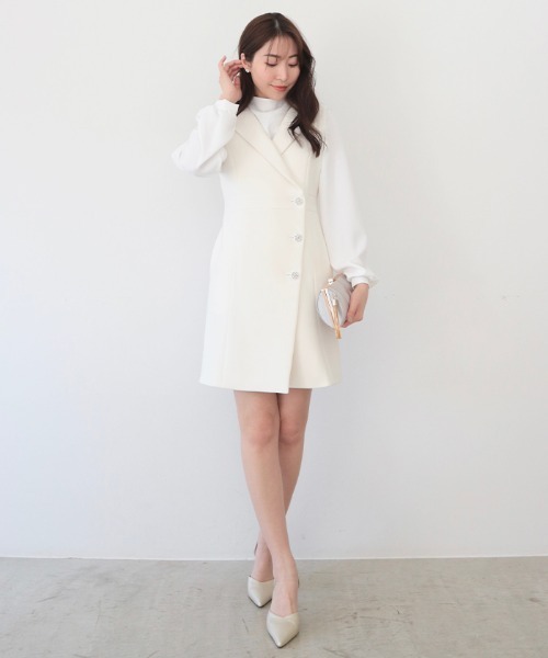 ノーカラービジューボタンドレス（ドレス）｜AMBIENT（アンビエント）