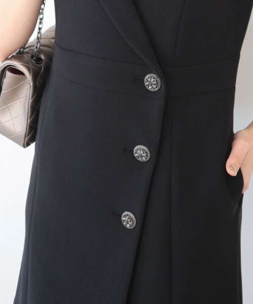 ノーカラービジューボタンドレス（ドレス）｜AMBIENT（アンビエント）