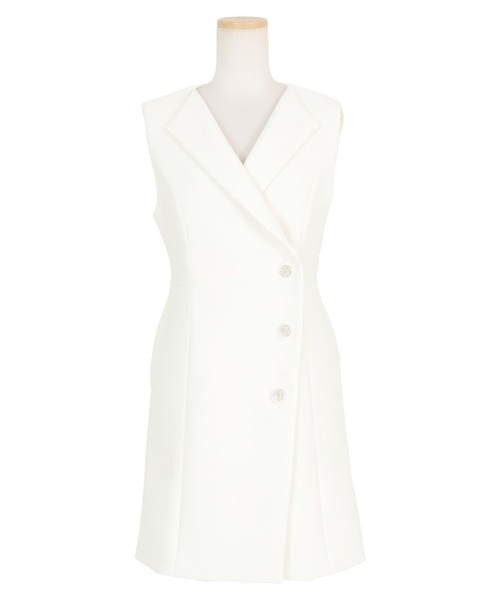 ノーカラービジューボタンドレス（ドレス）｜AMBIENT（アンビエント）