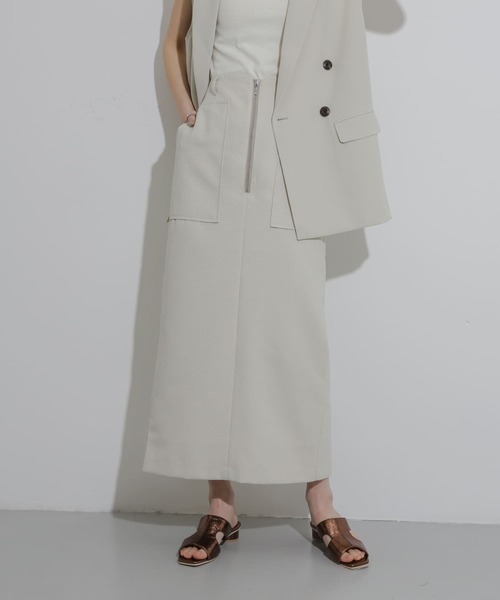 SENSE OF PLACE by URBAN RESEARCH(センスオブプレイスバイアーバンリサーチ)の「アウトポケットジップスカート(スカート・レディース・カーキ/アイボリー/ブラック/チャコールグレー・SMALL/MEDIUM)」の14枚目の写真