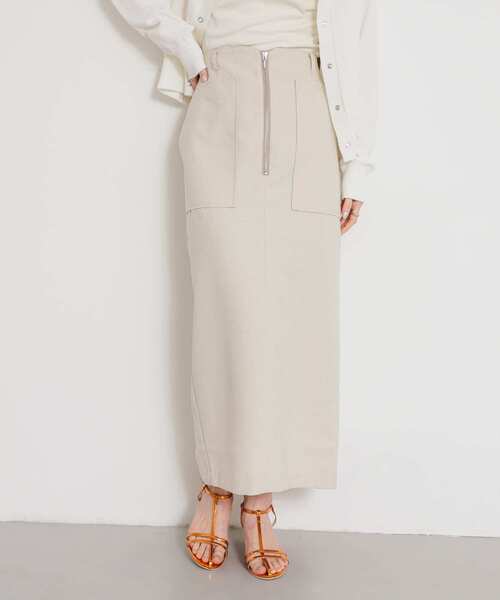 SENSE OF PLACE by URBAN RESEARCH(センスオブプレイスバイアーバンリサーチ)の「アウトポケットジップスカート(スカート・レディース・カーキ/アイボリー/ブラック/チャコールグレー・SMALL/MEDIUM)」の19枚目の写真