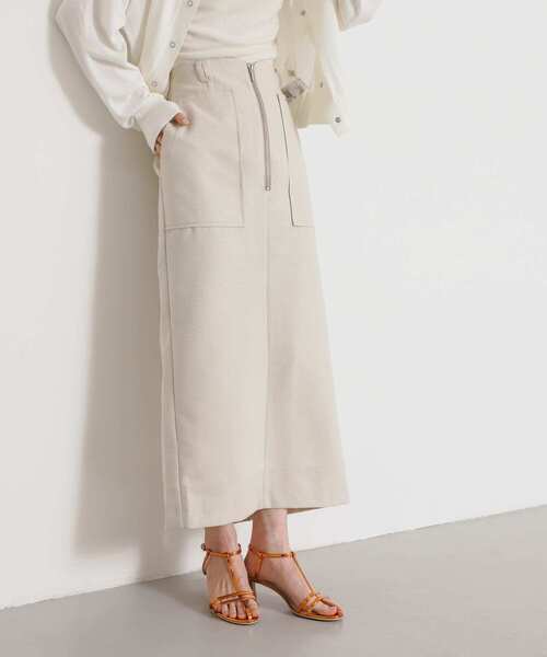 SENSE OF PLACE by URBAN RESEARCH(センスオブプレイスバイアーバンリサーチ)の「アウトポケットジップスカート(スカート・レディース・カーキ/アイボリー/ブラック/チャコールグレー・SMALL/MEDIUM)」の21枚目の写真