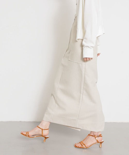 SENSE OF PLACE by URBAN RESEARCH(センスオブプレイスバイアーバンリサーチ)の「アウトポケットジップスカート(スカート・レディース・カーキ/アイボリー/ブラック/チャコールグレー・SMALL/MEDIUM)」の22枚目の写真